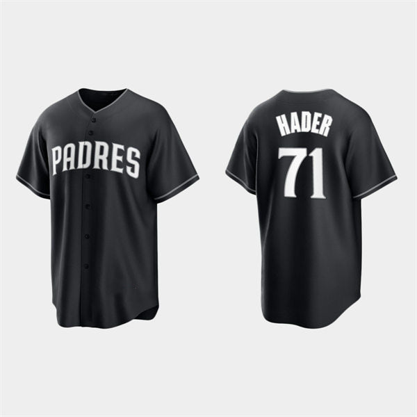 San Diego Padres #71 Josh Hader Black White JEROMEN Collection Jersey