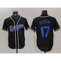 Los Angeles Dodgers #17 Shohei Ohtani Number Black JEROMEN Cool Base With Patch Stitched Jerseys