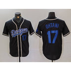 Los Angeles Dodgers #17 Shohei Ohtani Number Black JEROMEN Cool Base With Patch Stitched Jerseys