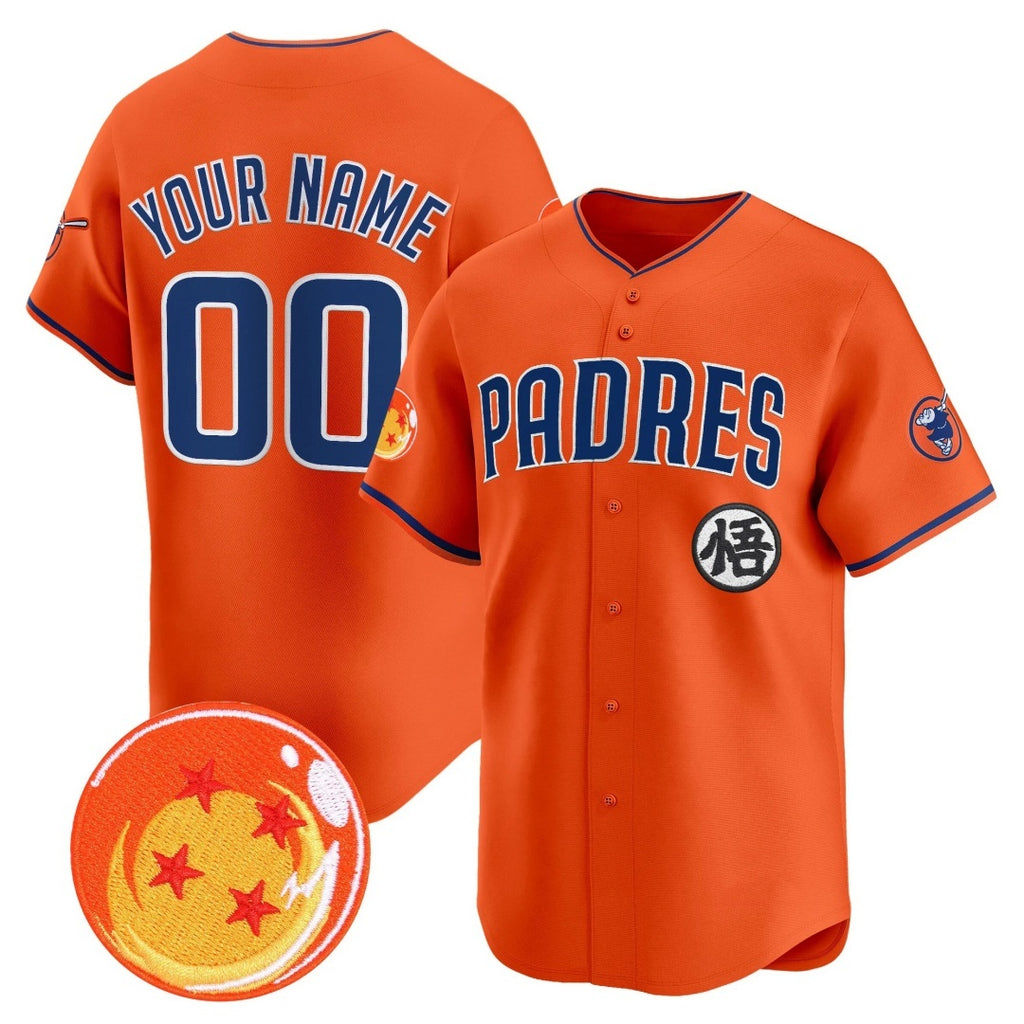Custom San Diego Padres x Dragon Ball Orange JEROMEN Vapor Premier Limited Jersey - All Stitched