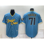 Milwaukee Brewers #71 Josh Hader Blue JEROMEN 2022 City Connect Cool Base Stitched Jersey