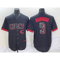 Cincinnati Reds #9 Joe Burrow Black JEROMEN 2023 City Connect Cool Base Stitched Jersey