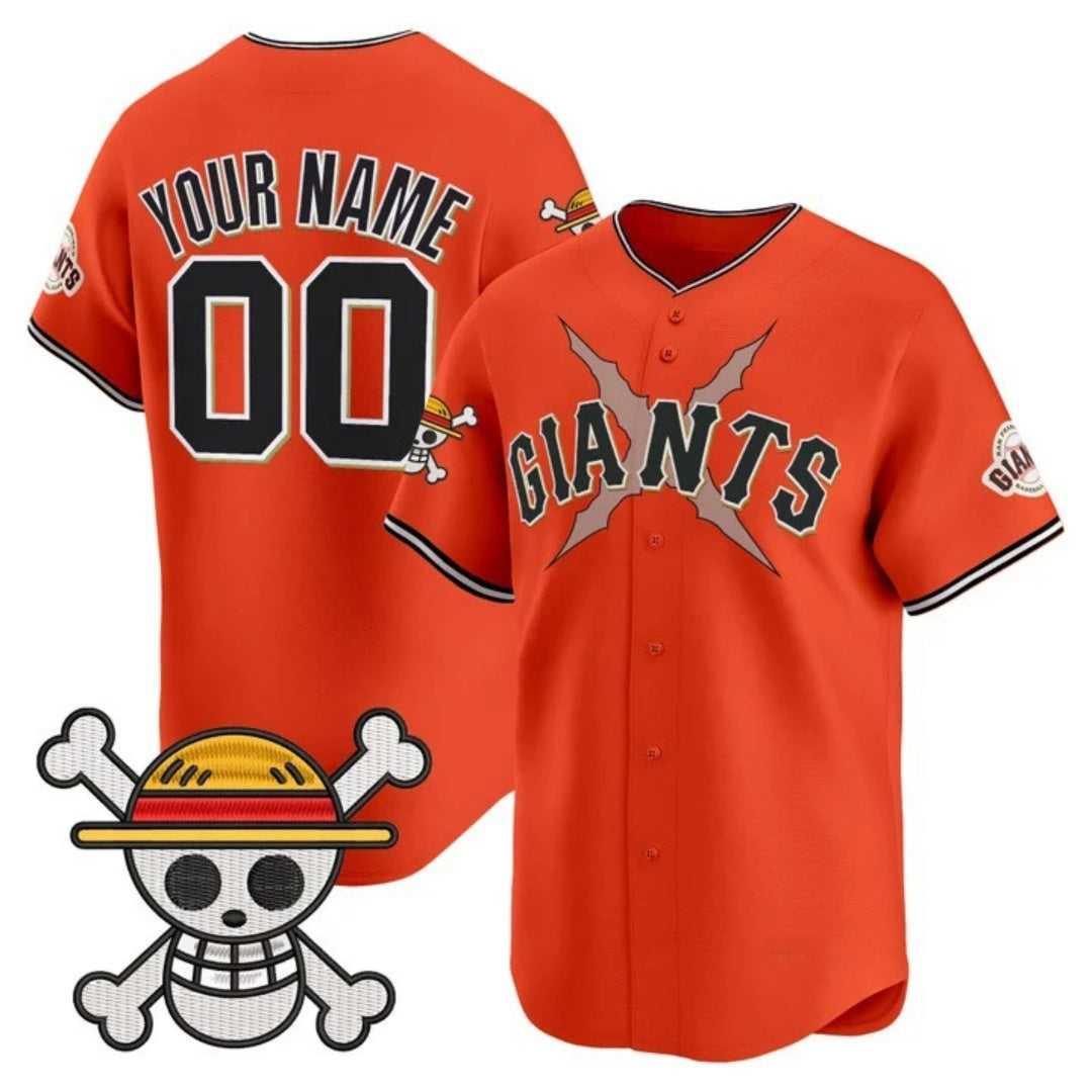 Custom San Francisco Giants x One Piece Orange JEROMEN Vapor Premier Limited Jersey - Stitched