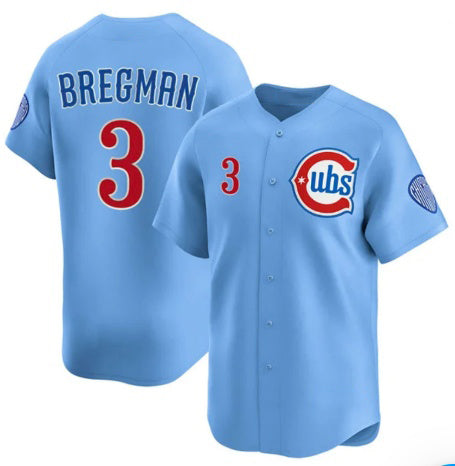 Chicago Cubs #3 Alex Bregman Blue JEROMEN 2nd Alternate Limited Stitched Jersey