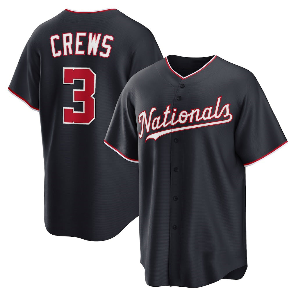 Washington Nationals #3 Dylan Crews Navy JEROMEN Alternate Replica Jersey