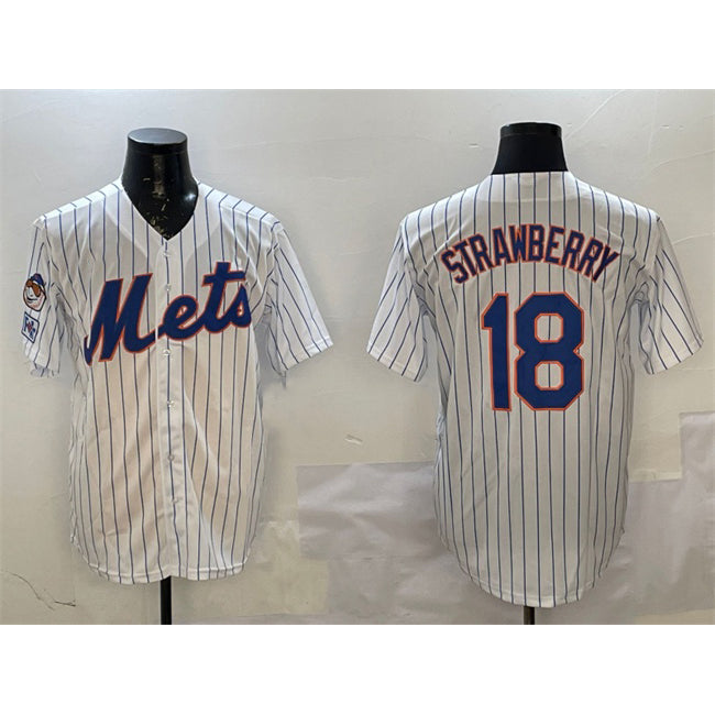 New York Mets #18 Darryl Strawberry White JEROMEN 2025 Spring Training Cool Base Stitched Jersey