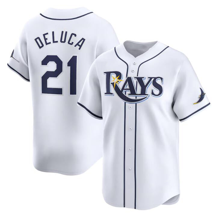 Tampa Bay Rays #21 Jonny DeLuca White JEROMEN Home Limited Stitched Jersey