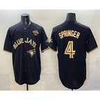 Toronto Blue Jays #4 George Springer Black Gold JEROMEN 2025 American League Champions Limited Stitched Jersey