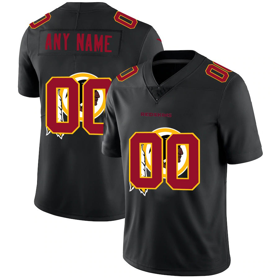 Custom W.Redskins Black JEROMEN Team Logo Dual Overlap Limited Jersey