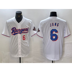 Texas Rangers #6 Josh Jung Number White JEROMEN 2023 World Series Champions Cool Base Jersey 2