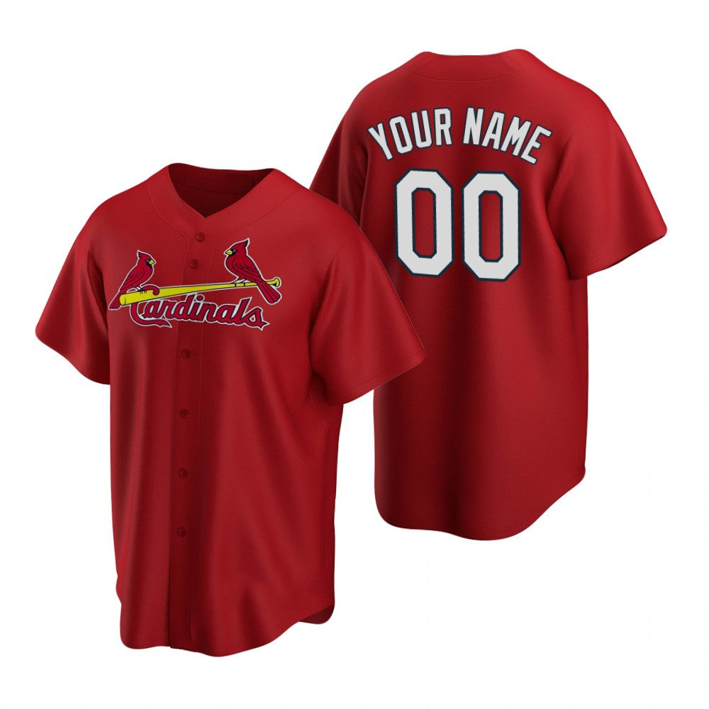 Custom St. Louis Cardinals Red JEROMEN Stitched Cool Base Jersey