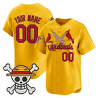 Custom St. Louis Cardinals x One Piece Gold JEROMEN Vapor Premier Limited Jersey - Stitched
