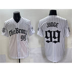 New York Yankees #99 Aaron Judge White JEROMEN Fashion Pinstripe 'Gothic Legacy Edition' Vapor Premier Limited Stitched Jersey