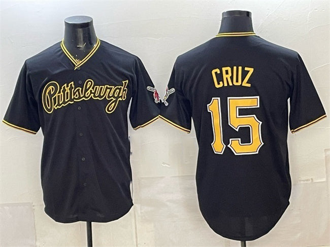 Pittsburgh Pirates #15 Oneil Cruz Black JEROMEN Limited Stitched Jersey