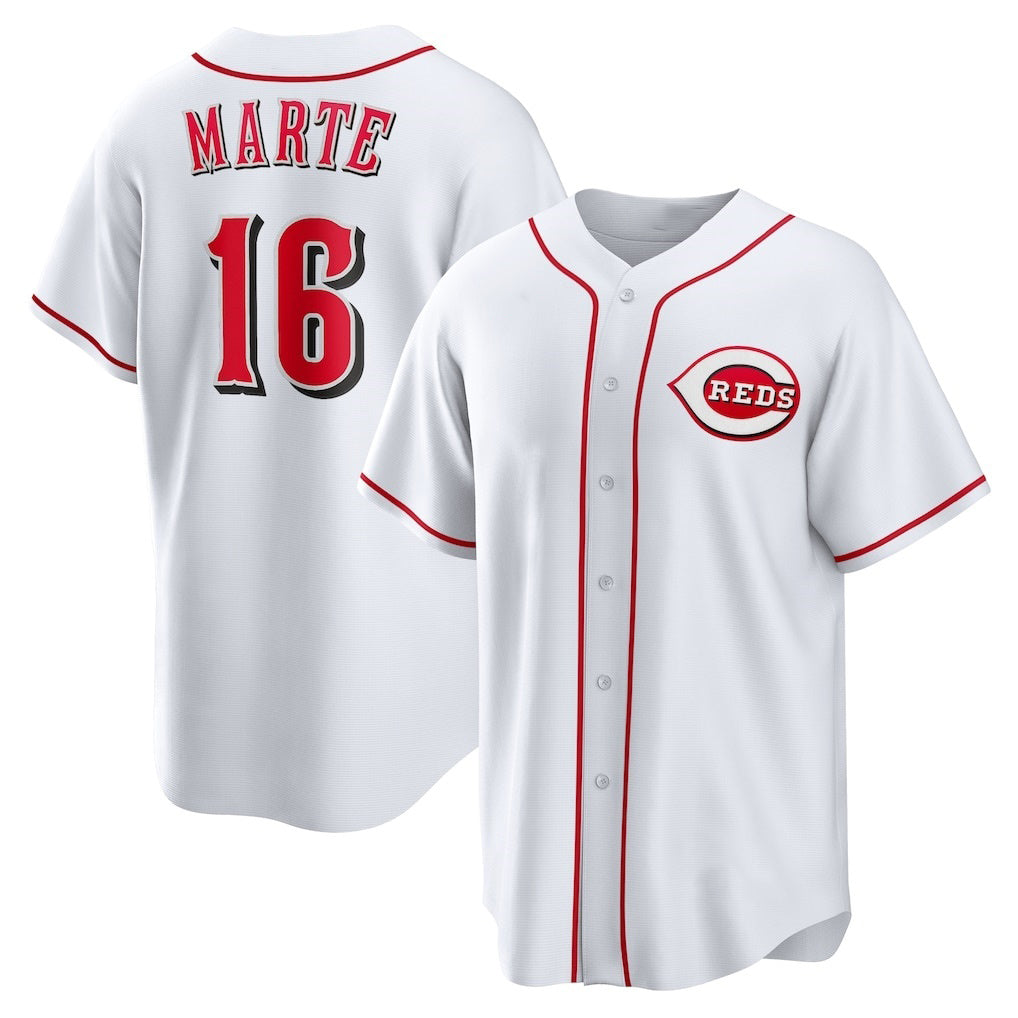 Cincinnati Reds #16 Noelvi Marte White JEROMEN Home Replica Jersey