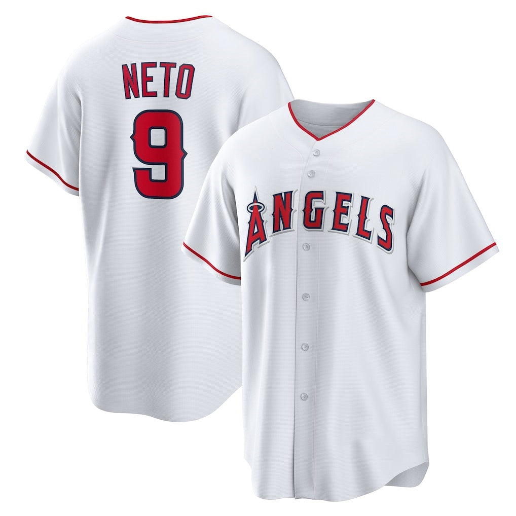 Los Angeles Angels #9 Zach Neto White JEROMEN Home Replica Jersey