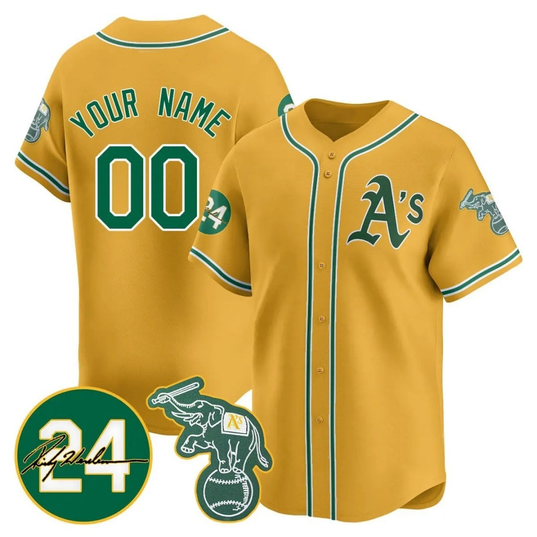 Custom Oakland Athletics Gold JEROMEN Jersey - Personalized