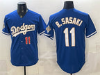 Los Angeles Dodgers #11 Roki Sasaki Royal JEROMEN 2026 Alternate Gold Collection Stadium Stitched Jersey