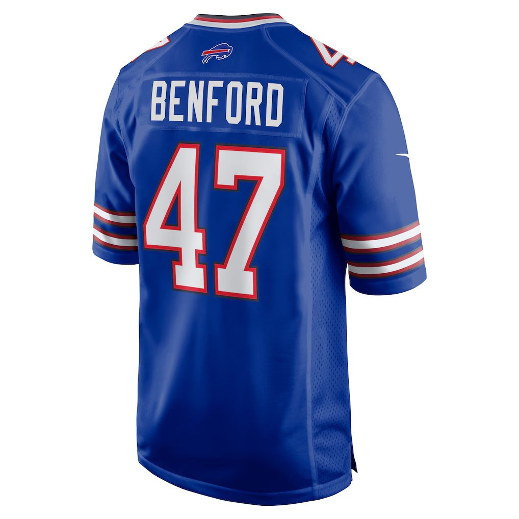 B.Bills #47 Christian Benford Royal JEROMEN Game Jersey