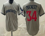 Minnesota Twins #34 Kirby Puckett Grey JEROMEN Cool Base Stitched Jersey