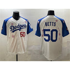 Los Angeles Dodgers #50 Mookie Betts White Royal JEROMEN 2025 Tokyo Series Limited Stitched Jersey