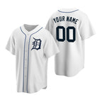 Custom Detroit Tigers White JEROMEN Stitched Cool Base Home Jersey