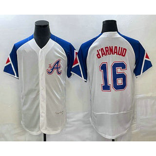 Atlanta Braves #16 Travis dArnaud White JEROMEN 2023 City Connect Flex Base Stitched Jersey