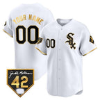 Custom Chicago White Sox 2024 Jackie Robinson Patch Vapor Premier Limited Jersey ¨C White Gold JEROMEN