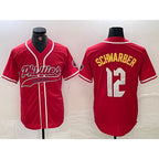 Philadelphia Phillies #12 Kyle Schwarber Red JEROMEN 2024 City Connect Limited Stitched Jersey 2