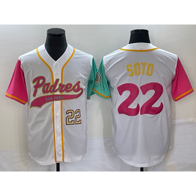 San Diego Padres #22 Juan Soto Number White JEROMEN NEW 2023 City Connect Cool Base Stitched Jersey
