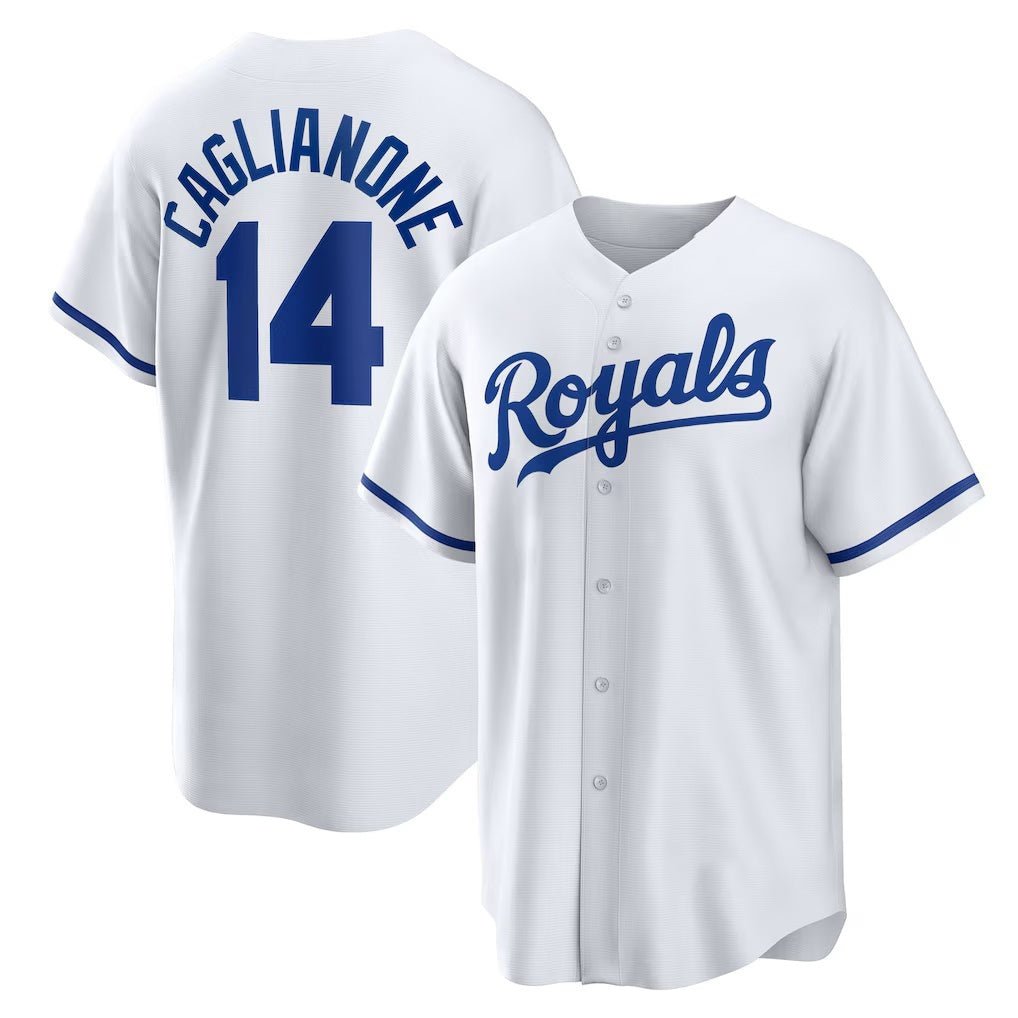 Kansas City Royals #14 Jac Caglianone White JEROMEN Home Replica Jersey