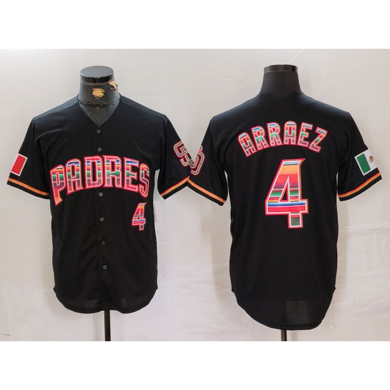 San Diego Padres #4 Luis Arraez Black JEROMEN Mexico Cool Base Stitched Jersey
