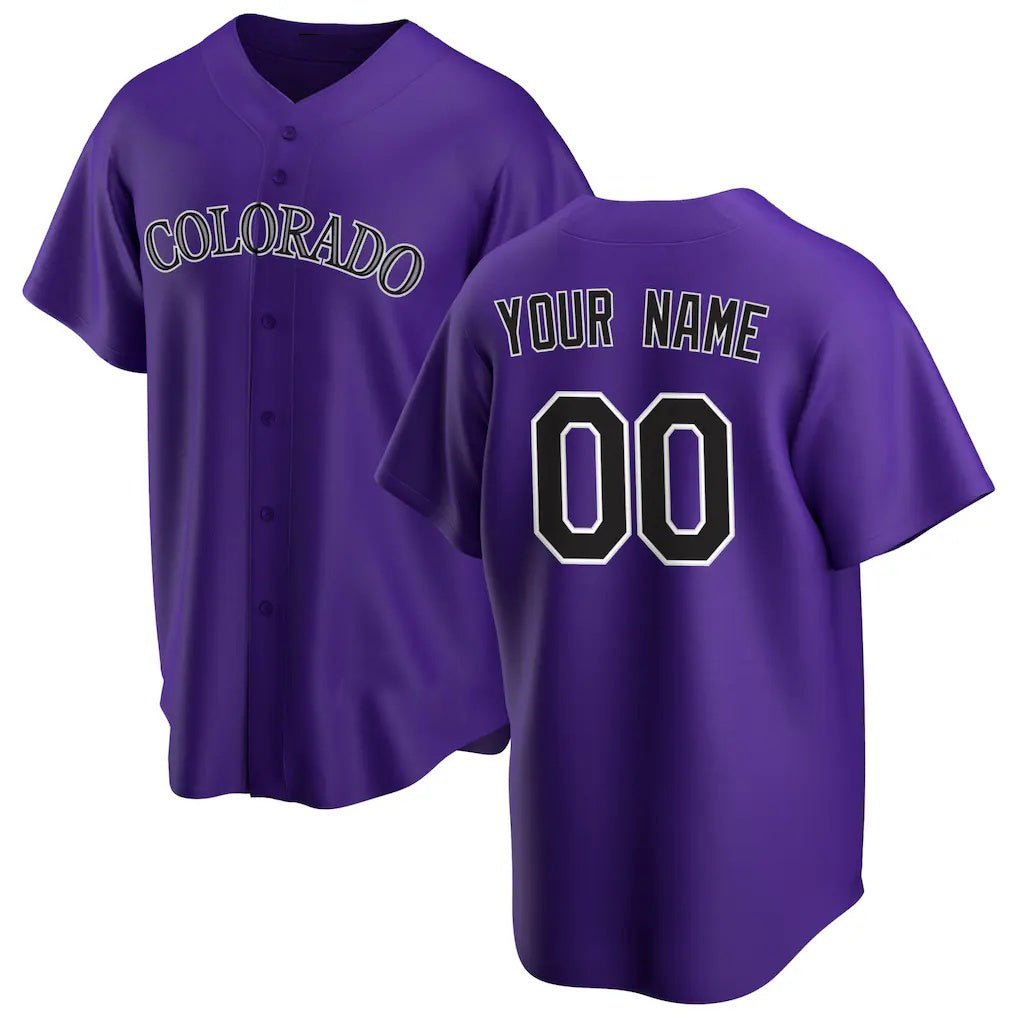 Custom Colorado Rockies Purple JEROMEN Alternate Replica Jersey