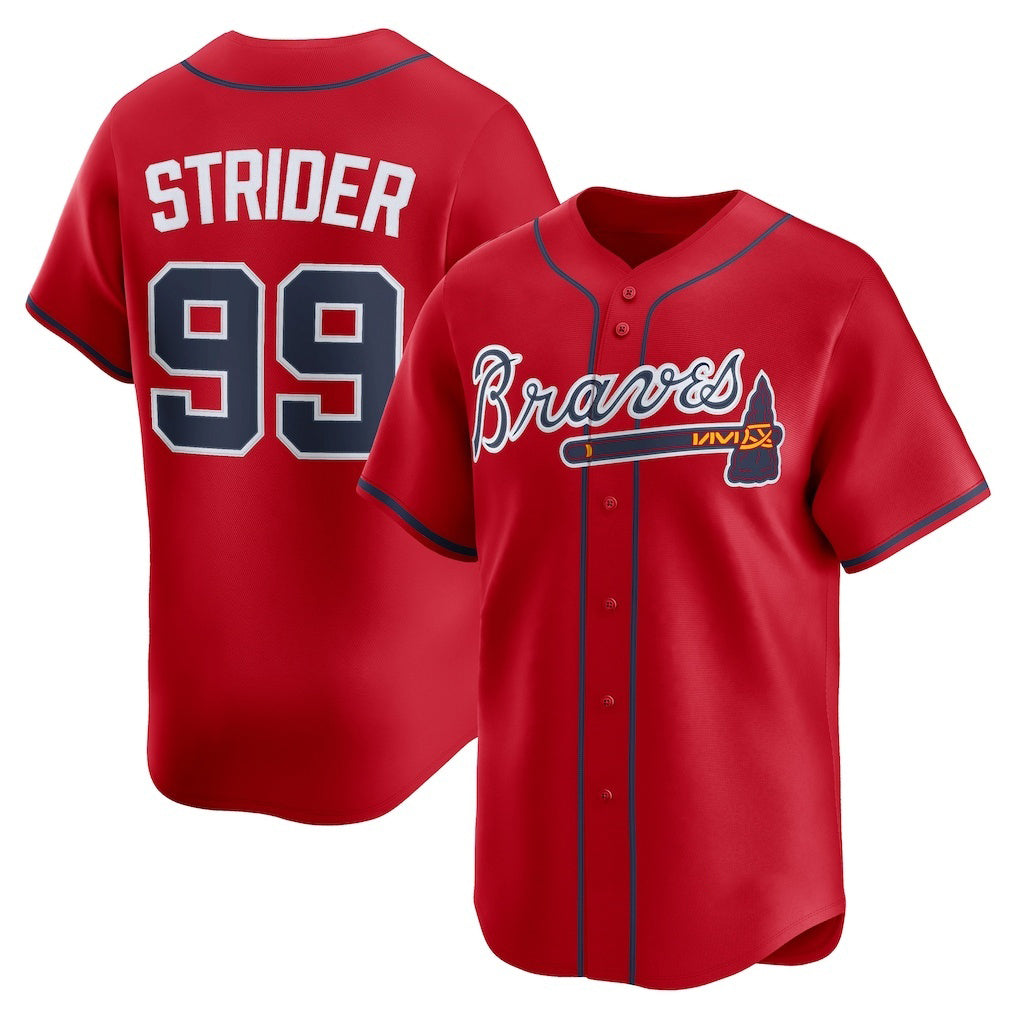 Atlanta Braves #99 Spencer Strider Red JEROMEN Alternate Limited Player Jersey