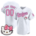 Custom Los Angeles Dodgers ACTIVE PLAYER White JEROMEN 2025 Hello Kitty Vapor Premier Limited Stitched Jersey