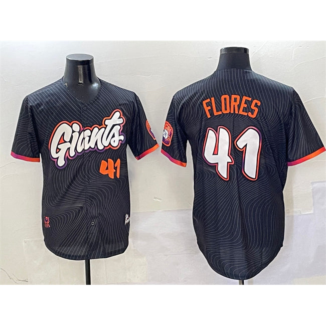 San Francisco Giants #41 Wilmer Flores Anthracite JEROMEN 2025 City Connect Limited Stitched Jersey