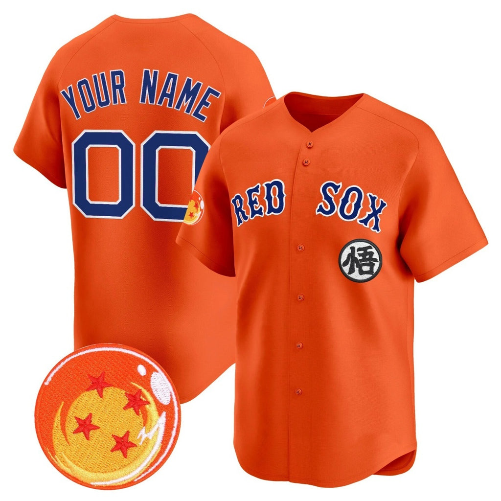Custom Boston Red Sox x Dragon Ball Orange JEROMEN Vapor Premier Limited Jersey - All Stitched