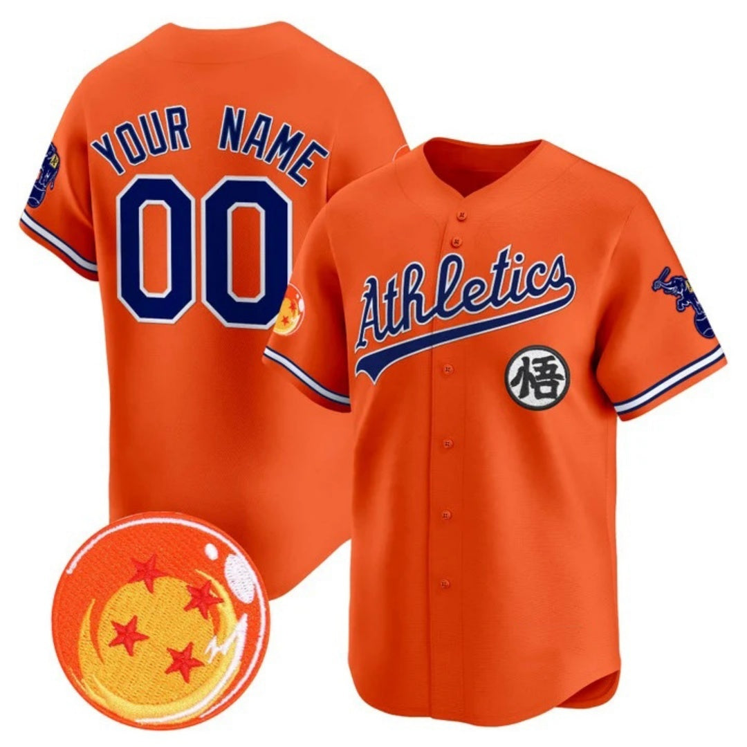 Custom Oakland Athletics x Dragon Ball Orange JEROMEN Vapor Premier Limited Jersey - All Stitched