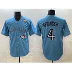 Toronto Blue Jays #4 George Springer Blue JEROMEN 2025 World Series Cool Base Stitched Jersey