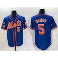 New York Mets #5 David Wright Blue JEROMEN With Patch Cool Base Stitched Jersey