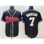 Atlanta Braves #7 Dansby Swanson Black JEROMEN Cool Base Stitched Jersey