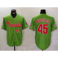Philadelphia Phillies #45 Zack Wheeler Number Green JEROMEN With Patch Stitched Cool BaseJersey
