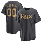 Custom Tampa Bay Rays Active Player Charcoal JEROMEN 2022 All-Star Cool Base Stitched Jersey