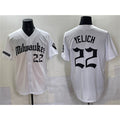 Milwaukee Brewers #22 Christian Yelich White JEROMEN 'Gothic 414 Shadows Edition' Vapor Premier Limited Stitched Jersey