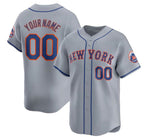 Cutsom New York Mets Active Player 2024 Gray JEROMEN Away Limited Stitched Jersey