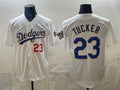 Los Angeles Dodgers #23 Kyle Tucker White JEROMEN 2026 Gold Collection Stadium Stitched Jersey