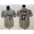 Los Angeles Dodgers #17 Shohei Ohtani Grey JEROMEN LA Gothic Style With 2025 World Series Champions Patch Limited Stitched Jersey