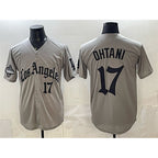 Los Angeles Dodgers #17 Shohei Ohtani Grey JEROMEN LA Gothic Style With 2025 World Series Champions Patch Limited Stitched Jersey