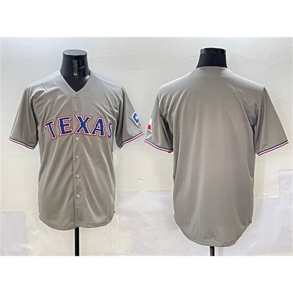 Texas Rangers Blank Gray JEROMEN With Patch Cool Base Stitched Jersey