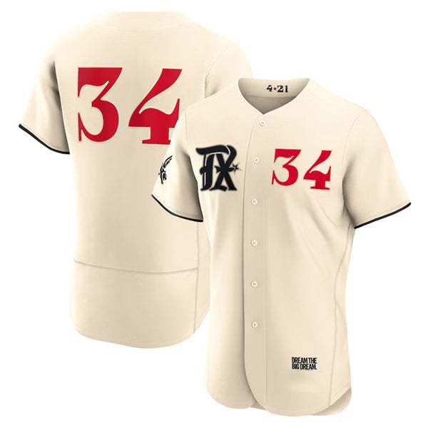 Texas Rangers #34 Nolan Ryan Cream JEROMEN 2023 City Connect Flex Base Stitched Jersey